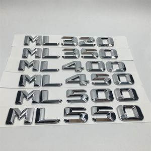 Adesivi per auto Chrome ML320 ML350 ML400 ML450 ML500 ML550 Posteriore Tronco Distintivo Dell'emblema Lettere Per Mercedes Benz ML Class318o