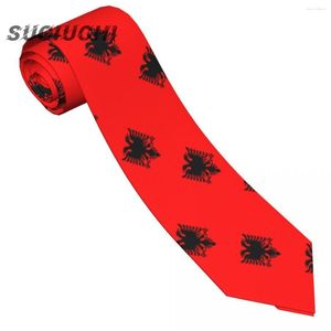 Bow Ties 2023 Albania Country Flag Szyja dla mężczyzn kobiety swobodne krawat w kratę.