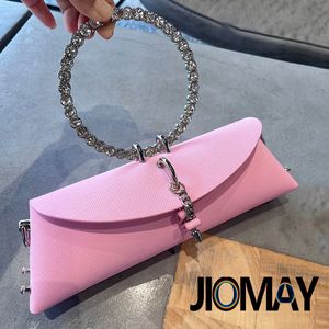 Bolsas de noite JIOMAY Clutch Bag de luxo Designer Handbag for Women 2023 com Chain Metal Ring Handle PU Leather s Shoulder 230731