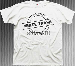Męskie t-shirty Tops Summer Funny T-Shirt White Trash Zabawny ofensywny nadruk bawełniany koszulka T-shirt Men J230731