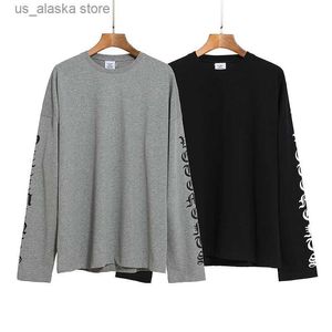 Hoodies للرجال Sweatshirts عالية الجودة Vetements كبيرة الحجم قمصان الأزياء الرجال 1 1 Vetements القوطية الخطية النساء الطويلات القمصان الظهر VTM T230731