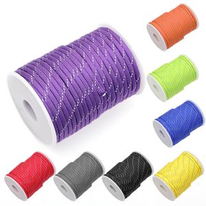 Outdoor Gadgets Reflective Paracord 550 Cord 7 Strands 4mm Tent Rope Camping Survival Accesorios Warning Parachute Line Hiking Canopy Lanyard 230801