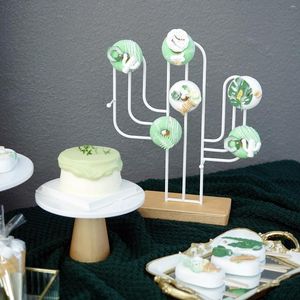 Bakeware Araçları Kaktüs Tipi Cupcake Donuts Düğün Çocuk Doğum Günü Partisi Tatlı Sofra Takımı için Plaka Kek Tutucu