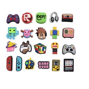 Sko delar tillbehör grossist barn tecknad pvc charms skor spännen action figur passar armband clog jibz barn spel g serie slumpmässigt