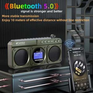 Przenośne głośniki Palantes Bluetooth bezprzewodowy przenośny subwoofer stereo Mini starszy wtyczka Walkman Clock Alarm Muzyka R230801