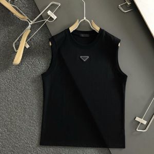 Men's tank tops cotton sleeveless Pra T Shirt Designer Letters embroidery Sexy Off Shoulder Vest Summer Casual Womens Clothing Loose Breathable movement Fitness