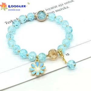 Transfer crack beads bracelet student girlfriend Korean version of small daisy pop crystal bracelet