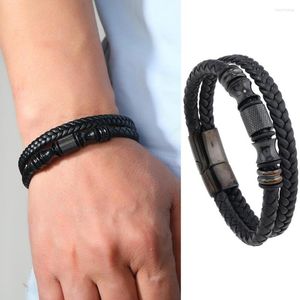 Charm Bracelets Original Leather Rope Bracelet For Men Alloy Simple And Fashionable Multi Layer Magnetic Attraction Creative