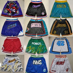 Pantaloncini da basket Justdon Pantaloncini con cerniera Fly Stitch Pantalone Just Don Pocket Wear Pantaloni sportivi da corsa HipPop Corto con coulisse Retro Elastico in vita Team Man Kevin Love Max Strus