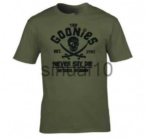 Mäns T-shirts The Goonies säger aldrig Die Astoria Oregon Pirate Flag T Shirt Men Size S-3XL J230731