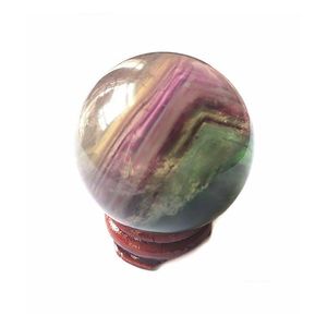 Arts And Crafts Wholesale Natural Purple Fluorite Gemstone Sphere Ball/Amethyst Healing For Sale Home Decorations Small Crystal Ball Dhmjx