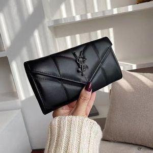 Damen-Designer-Geldbörsen für Herren, hochwertige Metallbrieftasche, Lederschnalle, Clutch-Tasche, Kartenhalter, Damen-Geldbörse mit Münzfach, kurze Klappe, schwarze Herren-Geldbörse