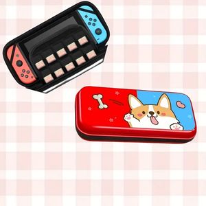 Para nintendo switch bolsa de armazenamento hardshell switch estojo protetor organizador portátil saco dos desenhos animados corgi padrão dois botões de jogo de cortesia