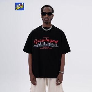 Erkek Tişörtleri Dream City Baskı T-Shirt Hip Hop Vintage Gömlek Sokak Giyim Temiz Fit Erkekler Büyük Boy Y2K Homme