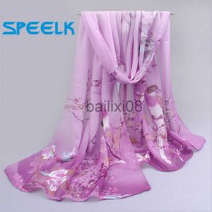 Scarves 6 Colors New Chiffon Scarves Women Summer Silk Scarf Chiffon Thin Shawls And Wraps Foulard Flower Hijab Stoles Wholesale J230801