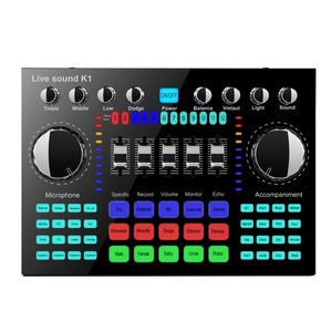 Hörlurar hörlurar k1 datortelefon röstväxlare hifi live ljudkort mixer brädet streaming ljud bluetooth 50 universal 230801