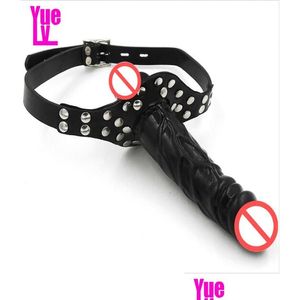 Other Health Beauty Items Yue Adt Game Leather Mouth Gag With Strap On Dildo Sile Penis Bondage Restraints Fetish Slave Erotic Toy Dhibt