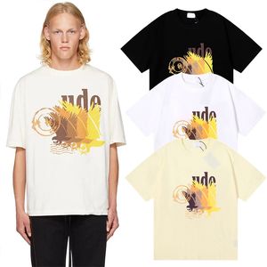 Camisetas Designer Camisetas Mens Shorts Praia Calças Curtas Mulheres Algodão Mangas Curtas Camisas Casual Camiseta Versátil Rhude Tees Camisa Rápida