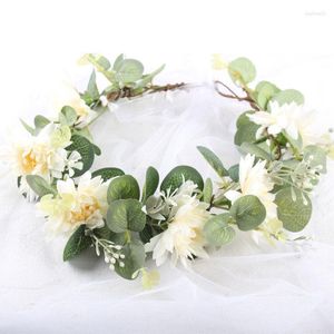 Kopfbedeckungen im Mori-Stil, Blume, europäische und amerikanische Braut, Girlande, Kopfschmuck, Accessoires, Pografie, grüne Pflanze, Hochzeitshaar