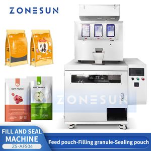 ZONESUN Machine à emballer automatique de sachets préfabriqués Équipement de remplissage et de scellement de granulés Sachet de thé Stand Up Pouch Filler ZS-AFS04