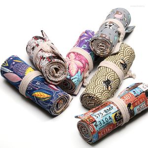 Pencil Case72 Holes Kawaii Art Roll Pen Bags Cute Wrap Pouch Students Storage Stationery School Supplies