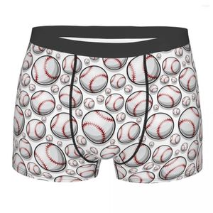 Mutande Pantaloncini da boxer con motivo a palla da softball da baseball per Homme Mutandine da intimo stampate sexy in 3D Slip traspiranti