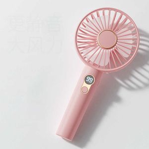 電気ファンポータブルミニファンハンドヘルドUSB充電ファン冷却電気ファンギアスピードデジタルディスプレイアウトドアトラベルデスク2023新しいR230802