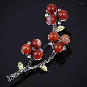 Brooches Vintage Red Flower Large For Women Fashion Exquisite Multicolor Simulated Pearl Brooch Pins Charm Jewelry Broche XZ167