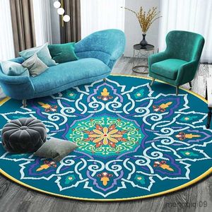 Dywany styl etniczny vintage mandala dywan okrągły balkon wiszący koszyk salon dekoracyjne maty podłogowe antypoślizgowe mandala r230802