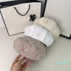 Winter Beret Womens Letter Cashmere Hat Autumn Cap Lady Outdoor Travel Thick Warm Vacation Bonnet 3 Colors Caps