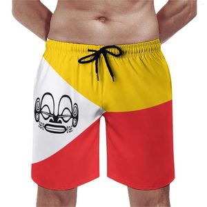 Pantaloncini da uomo Anime Beach Flag Of Marquesas Islands Loose Stretch Causal Premium Male Casual regolabile con coulisse Breatha