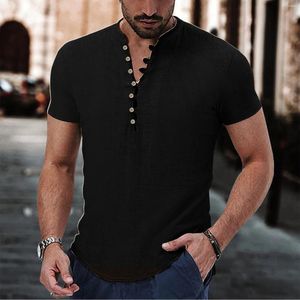 Men's T Shirts Mens Long Sleeve Big Shirt Casual Plain V Neck Summer Daily Clothes Collar Romper Fitted