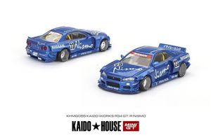 Diecast Model Kaido House x MINI GT 1 64 Nissan Skyline GTR R34 Works V3 Surf Safari RS V2 Car 230802