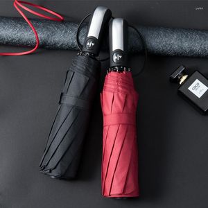 Umbrellas Fully Automatic Big Umbrella Ten Bones Double 3 Folding Advertising Gift Purchase