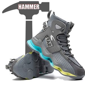 Safety Shoes Labor Insurance Shoes Men and Women Anti-smashing Anti-stab Penetrating Air Work Shoes Steel Toe Cap High-top Safety Sh 230801