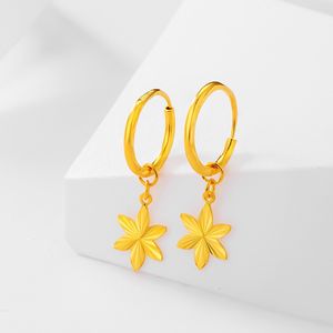 Stud Real 18K Gold Star Smart Boucles d'oreilles 999 Jaune Fine Jewelry Fiançailles De Mariage Fête D'anniversaire Cadeaux 230801