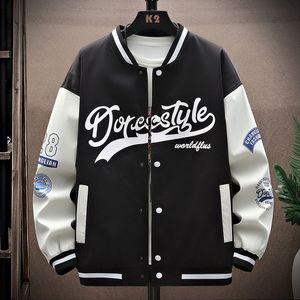 Mens Jackets Hip Hop Varsity Baseball Fashion Letters Printed Patchwork Coats Harajuku Casual Loose College Style Jacket Unisex 230802
