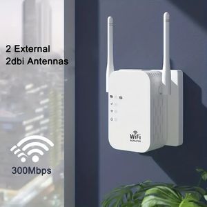 Wi -Fi Extender, Wi -Fi Booster, 300 Мбит / с Wi -Fi Repeater, покрывает до 9860 кв. Футов и 60 устройств, интернет -бустер - с портом Ethernet, быстрой установкой, домашняя беспроводная сигнала Booster