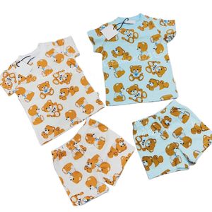 1 conjunto/2 peças crianças menino meninas irmão irmã desenhos animados camisa de algodão verão camisetas curtas tops camiseta e calças curtas conjuntos de roupas de bebê crianças