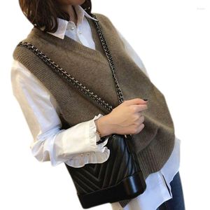 Maglioni da donna Canotte lavorate a maglia in cashmere e lana Gilet da donna Pullover con scollo a V Maglione Giacca Gilet senza maniche Cappotto Donna Taglie forti