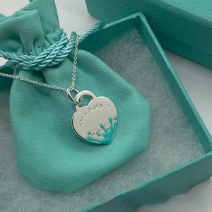 collane del pendente del cuore di amore del progettista di marca di lusso per le donne s925 argento semplici catene di collegamento di moda splash-ink gioielli della collana del choker