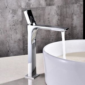 Bathroom Sink Faucets DHL Fedex Ship Modern Chrome /Nickel /Black Single Handle Hole Countertop Vessel Faucet Tap Solid Brass