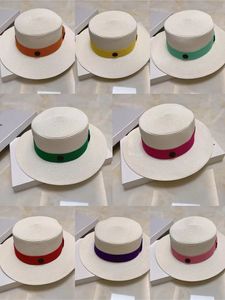 Senior Designer Fashion Pearl Straw Hat Lady Lace Travel Casual Sunblock Hat Flat Straw Braid Temperament Everything Sun Hat Tide