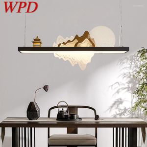 Lâmpadas pingente WPD estilo chinês lâmpada LED criativa design Zen paisagem lustre de teto para casa de chá decoração da sala de jantar