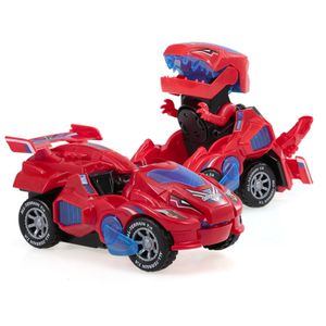 Animais RC elétricos GOOLRC Dinossauro Carro Brinquedos Transformable Pull Back Toy Electric Spin with Light Music Action 230801