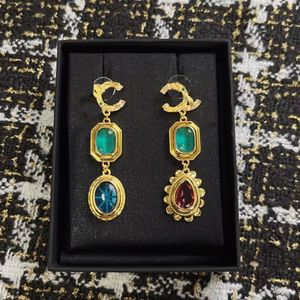 2023 Luxury quality Charm drop earring with colorful crystal beas and diamond in 18k gold plated have box stamp PS7459B