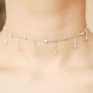 Girocollo Moda CZ Zircone Perle rotonde Nappa Collana goccia Goth Chocker Gioielli Collane con ciondolo 2023 Collare per ragazza Festa