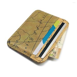 Porta-cartões Creative Map ID/Cartão Estojo para dinheiro Clipe para dinheiro Mini bolsa para troca de moedas Pequenas bolsas coreanas ultrafinas World Zero