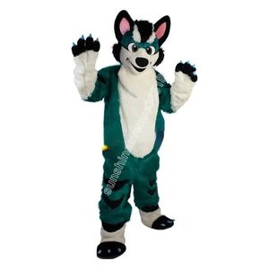 Traje profissional de mascote de cão de raposa, personagem de tema de anime, carnaval unissex, tamanho adulto, festa de aniversário de natal, roupa ao ar livre, terno