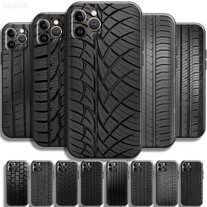 Handyhüllen Rad Reifenprofil Streifen Schwarz für iPhone 13 12 11 Pro Max Mini X XR XS Max SE 5 5s 6 6S 7 8 Plus Handyhülle Carcasa Schwarz Coque L230731